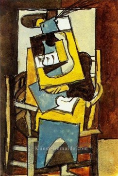 Frau au chapeau a plumes 1919 kubist Pablo Picasso Ölgemälde